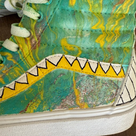 Vans High Top Skate Shoes Custom‎ Painted Unique Design Mens Size 10.5 - Picture 8 of 14